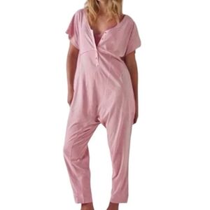 Free People Pillow Talk Henley Pajama Jumpsuit